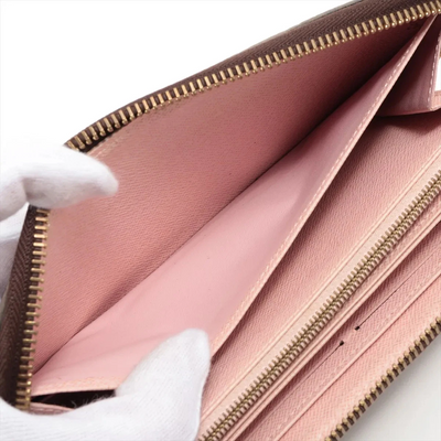 $915 RFID Louis Vuitton Monogram Zippy Wallet Rose Ballerine