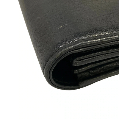 CHANEL Black Leather Long Wallet