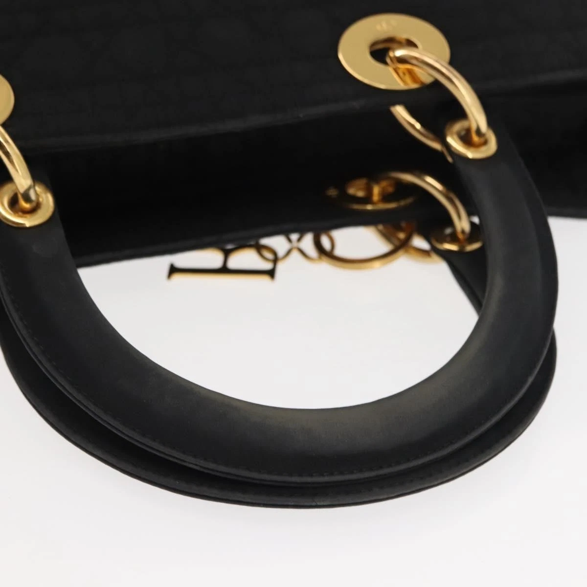$4900 Christian Dior Nylon Cannage Large Lady Dior Black