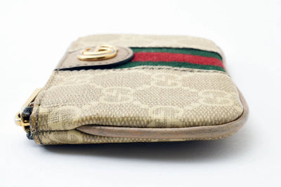 GUCCI Ophidia GG Sherry Line Marmont Coin Case Purse Wallet PVC Double