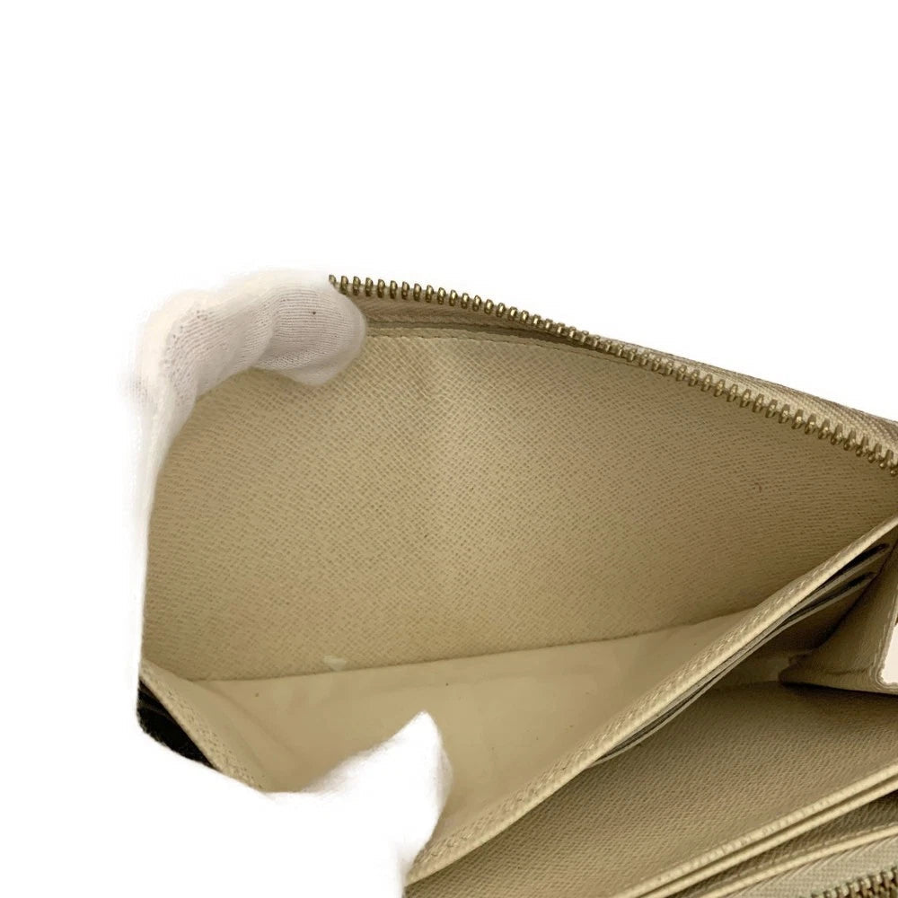 $915 2008 Louis Vuitton Damier Azur Zippy Zip Around Long Wallet Purse White VI0088