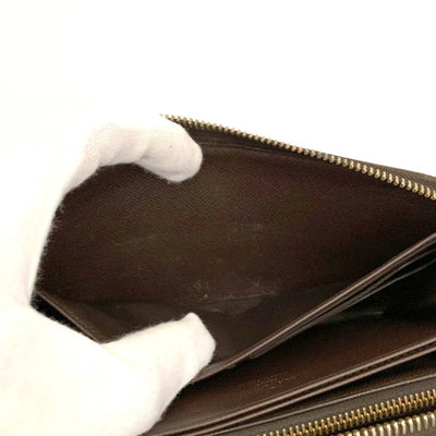 Louis Vuitton Damier Zippy Zip Around Long Wallet Purse Brown MI1146