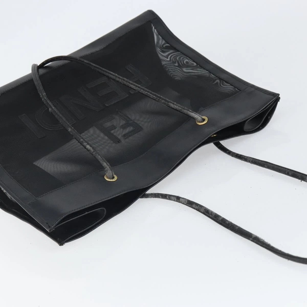$1650 FENDI Zucca FF Tote Mesh Black Tote 10020342