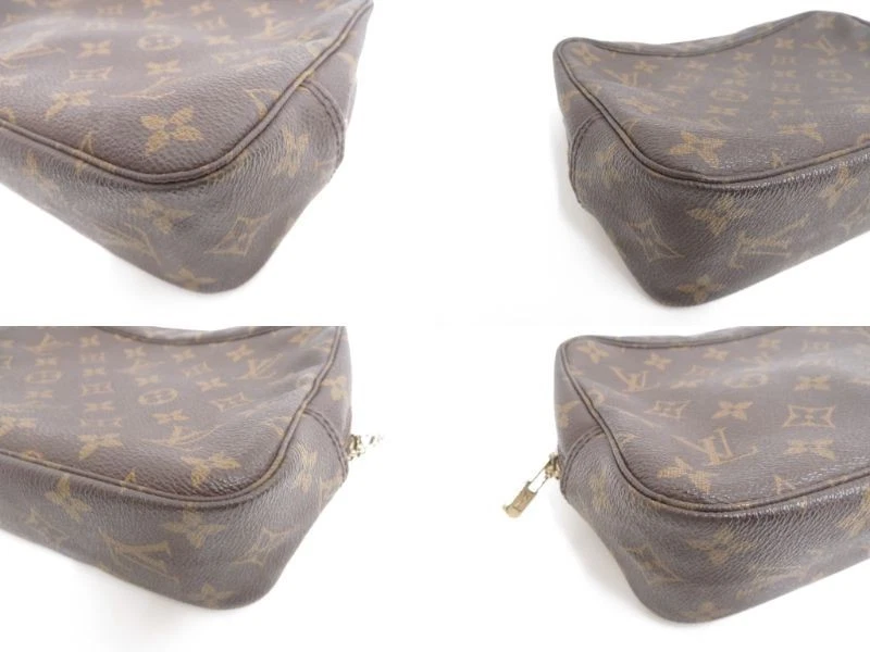Authentic Louis Vuitton Monogram Trousse Toilette 23 Clutch Pouch Bag F#50650