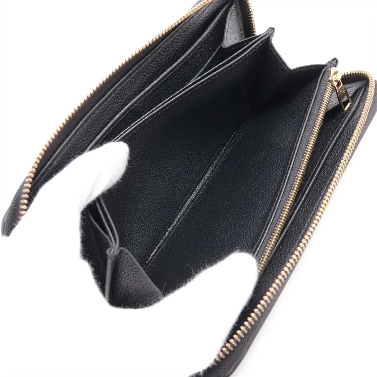$1170 Louis Vuitton Empreinte Zippy Wallet Black