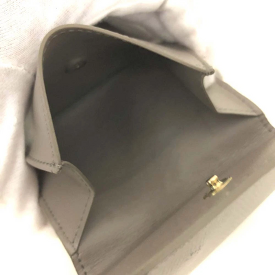CELINE Logo Leather Trifold Wallet Gray