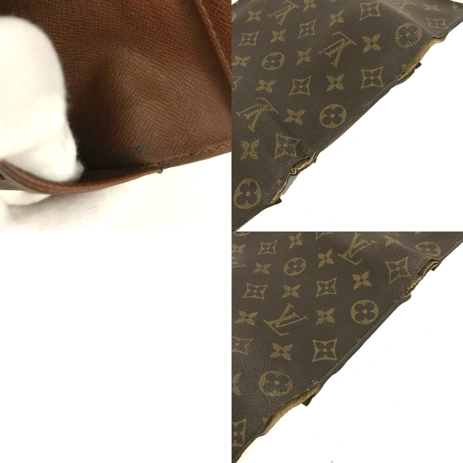 $635 2002 Louis Vuitton Monogram Canvas Pochette Passport Organizer Brown CA0032