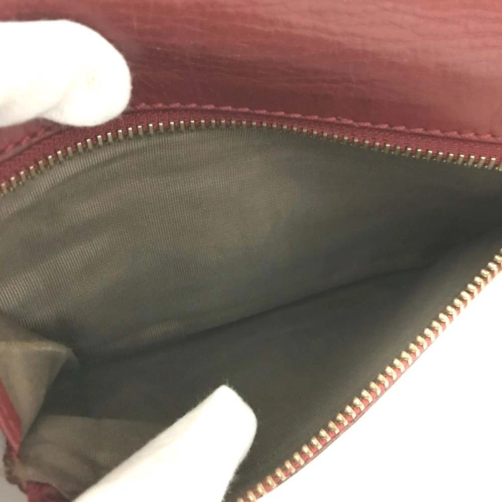 Chloe Lily Leather Long Bifold Wallet Purse Red