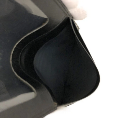 $450 CHRISTIAN DIOR Grained Calfskin Logo Card Case Black