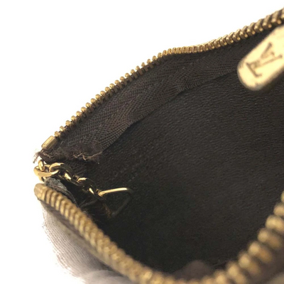 $345 Louis Vuitton Monogram Pochette Cles Wallet Coin Purse Brown