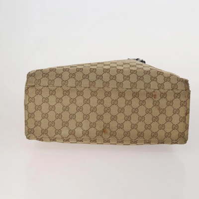 $1100 GUCCI GG Canvas Top Handle Bag Bamboo Beige