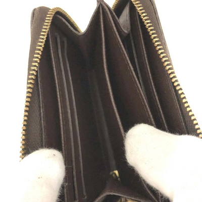 $560 Louis Vuitton Damier Zippy Zip Coin Purse Wallet Brown SN5101