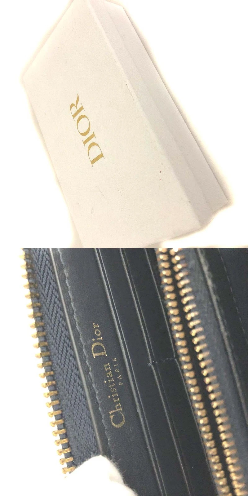 $970 Christian Dior Oblique Trotter Canvas Zip Around Long Wallet