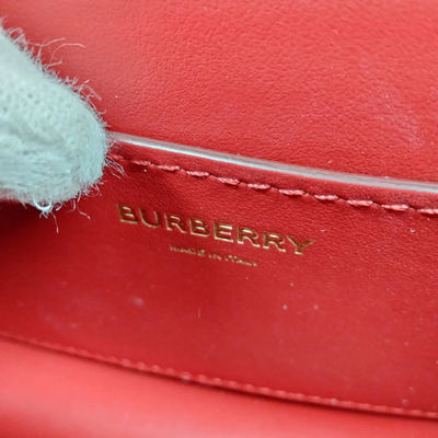 Burberry Shoulder Bag Red Leather