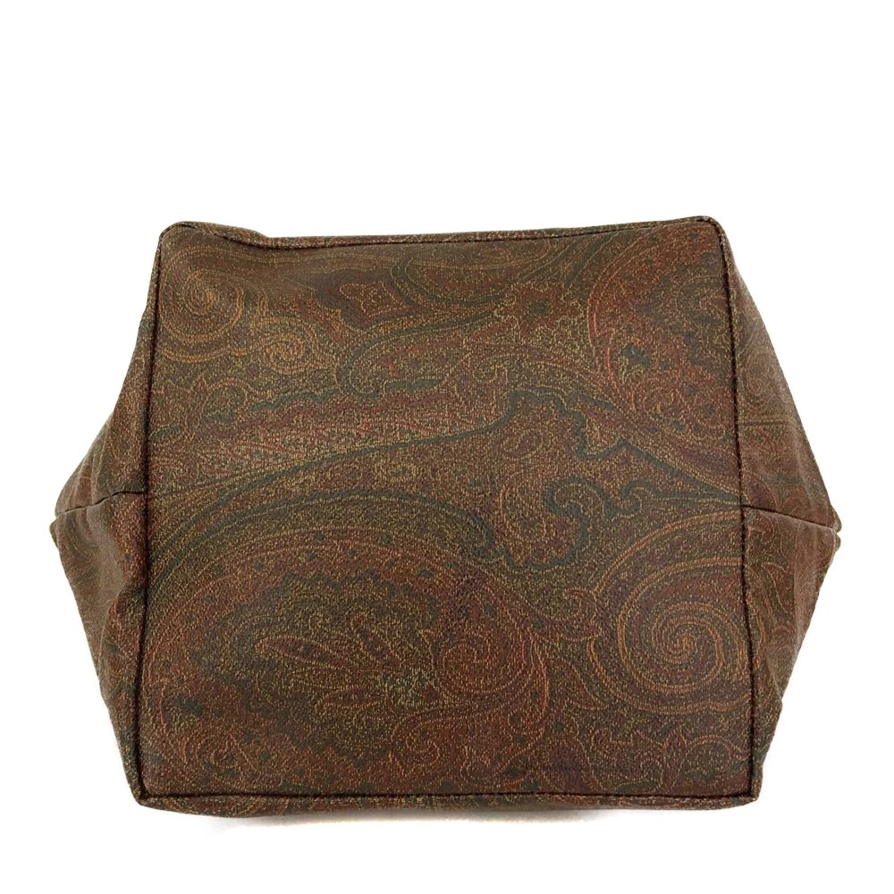 $650 ETRO Paisley PVC Leather Tote Hand Bag MultiColor