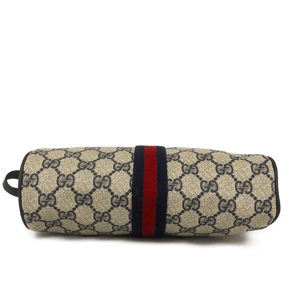$1100 Gucci Vintage Ophidia Shoulder Bag GG Canvas Small Blue