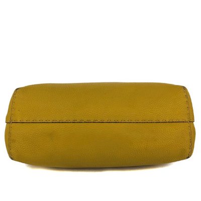 $1600 FENDI Selleria Leather Shoulder Tote Bag Yellow