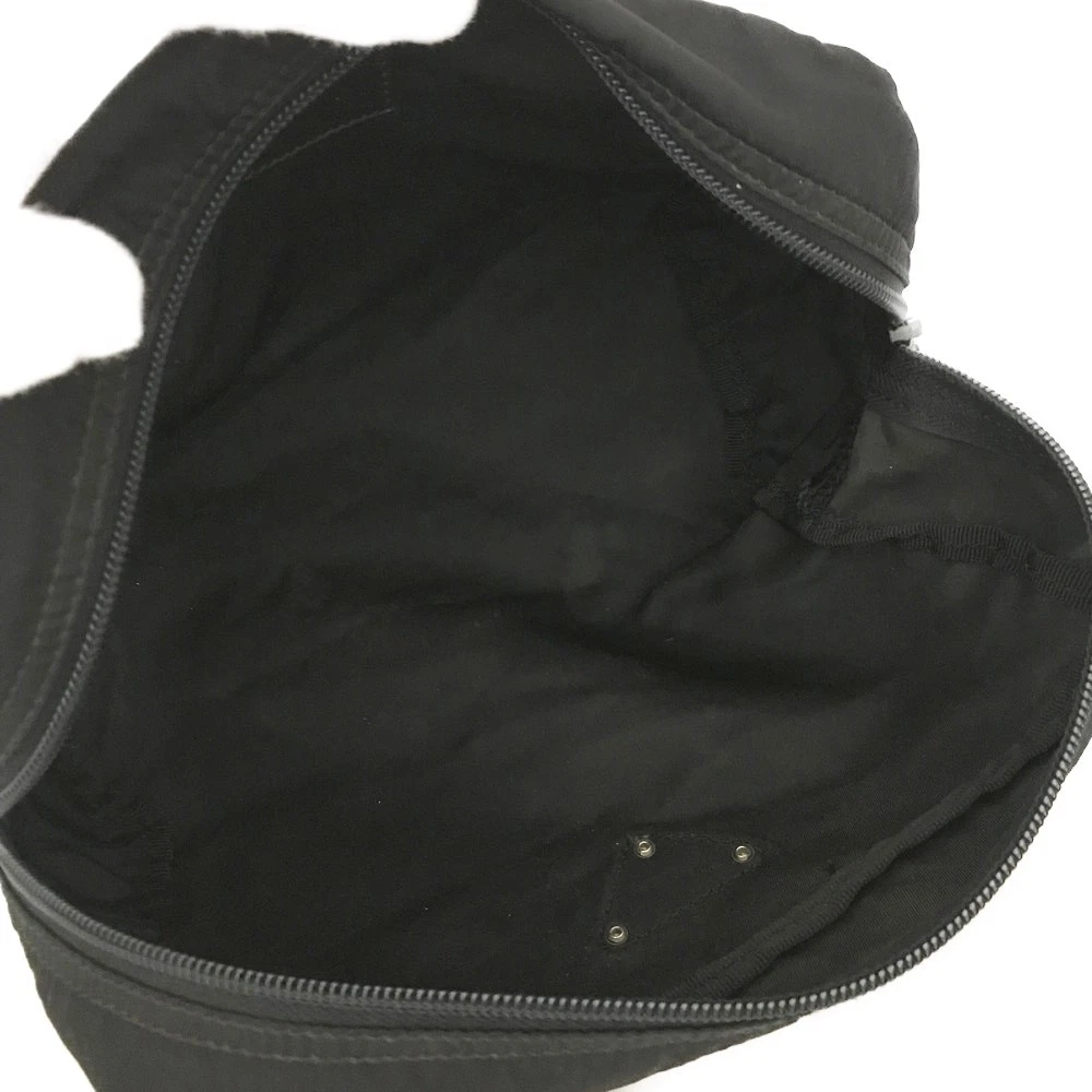 $650 PRADA Logo Plate Nylon Cosmetic Pouch Bag Black