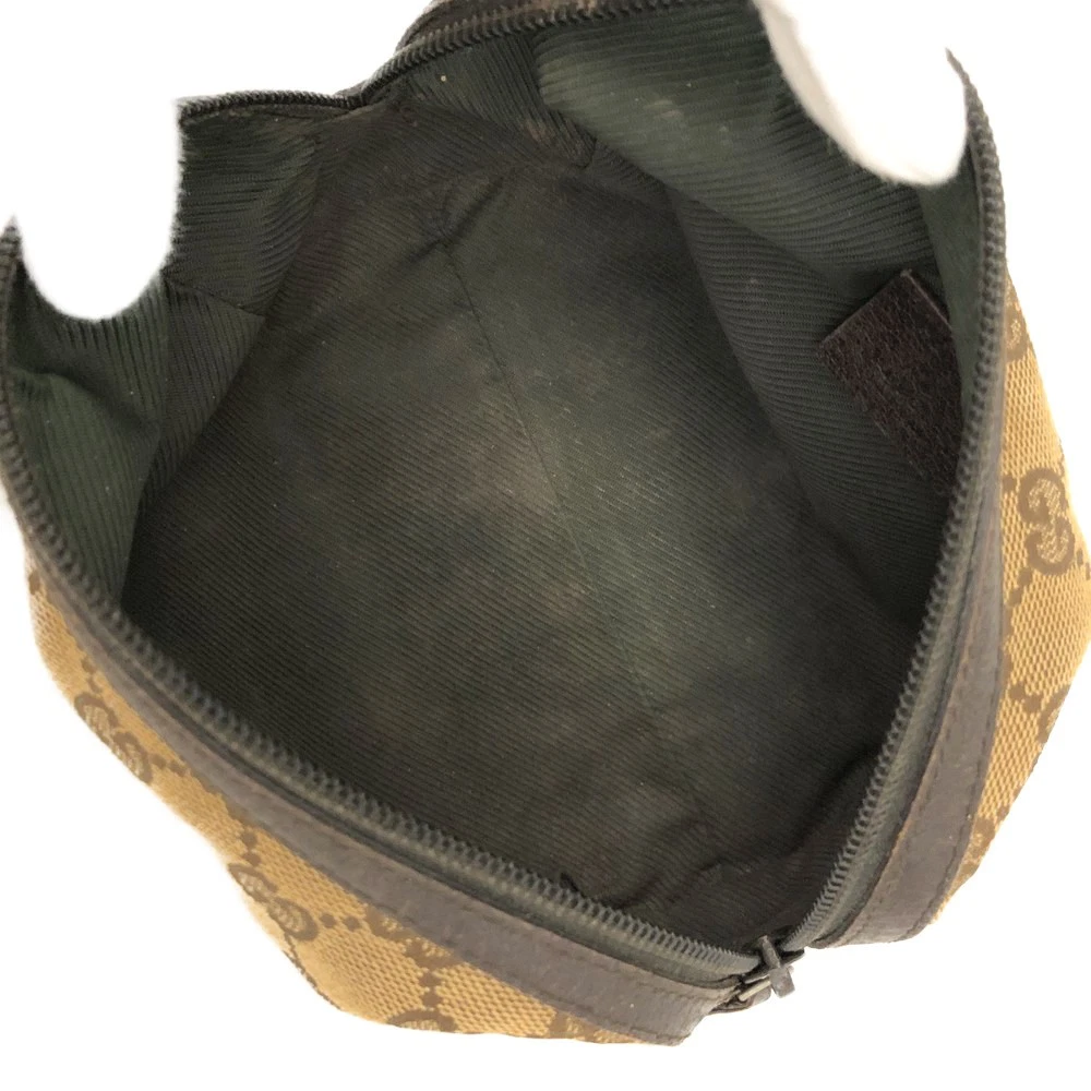 $450 Gucci Monogram Large Cosmetic Case Brown