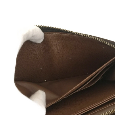 $915 2010 Louis Vuitton Monogram Zippy Zip Around Long Wallet Purse Brown CA0190
