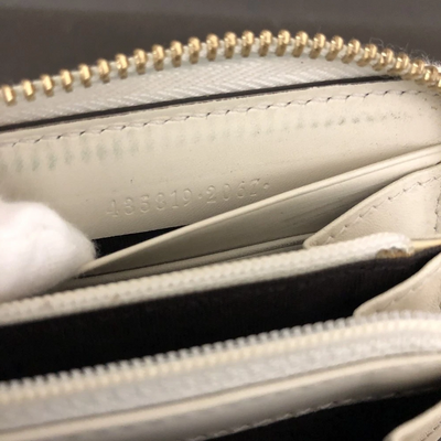 $660 GUCCI GG Marmont Ribbon Leather Zip Around Long Wallet