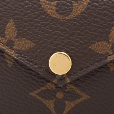 $695 Louis Vuitton Monogram Porto Cartolecto Verso Black × Brown 10021123