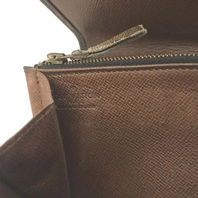 Vintage Louis Vuitton Monogram Long Bifold Wallet Brown