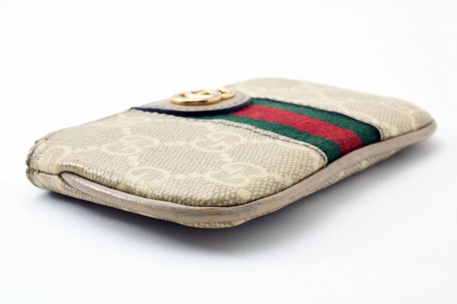 GUCCI Ophidia GG Sherry Line Marmont Coin Case Purse Wallet PVC Double