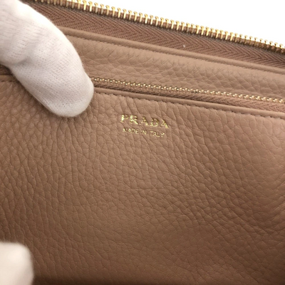 $1070  PRADA Saffiano Metal Logo Zip Around Long Wallet Pink