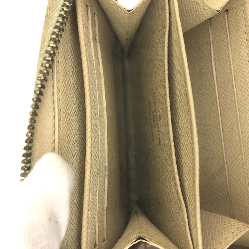 $560 Louis Vuitton Damier Azur Zippy Zip Coin Purse Wallet White SN1192