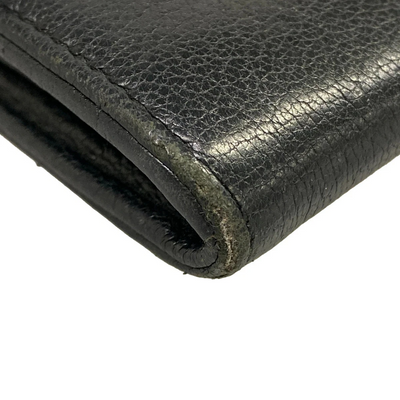 CHANEL Black Leather Long Wallet