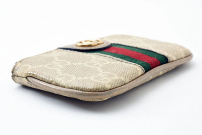 GUCCI Ophidia GG Sherry Line Marmont Coin Case Purse Wallet PVC Double