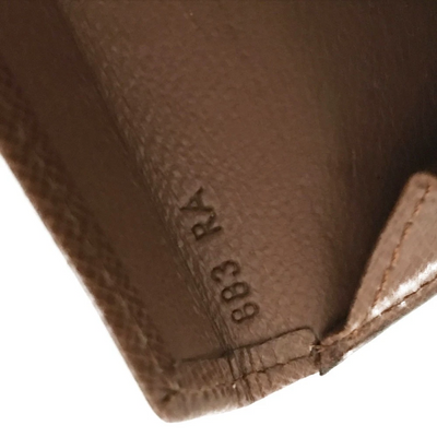 $440 1988 Louis Vuitton Monogram Porte Monnaie Plat Coin Purse Wallet Brown 883RA