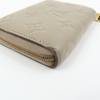 $760 Louis Vuitton Monogram Empreinte Round Zippy Coin Case Beige RFID