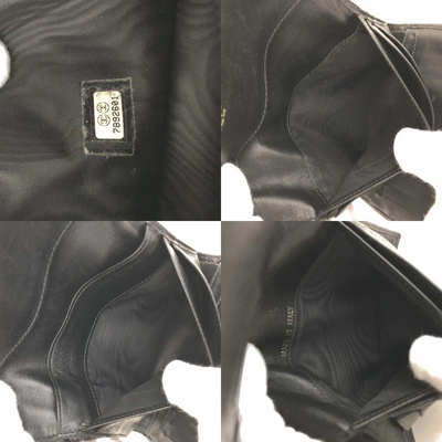 $925 CHANEL CC Logo Grained Calfskin Trifold Wallet Black 6117536