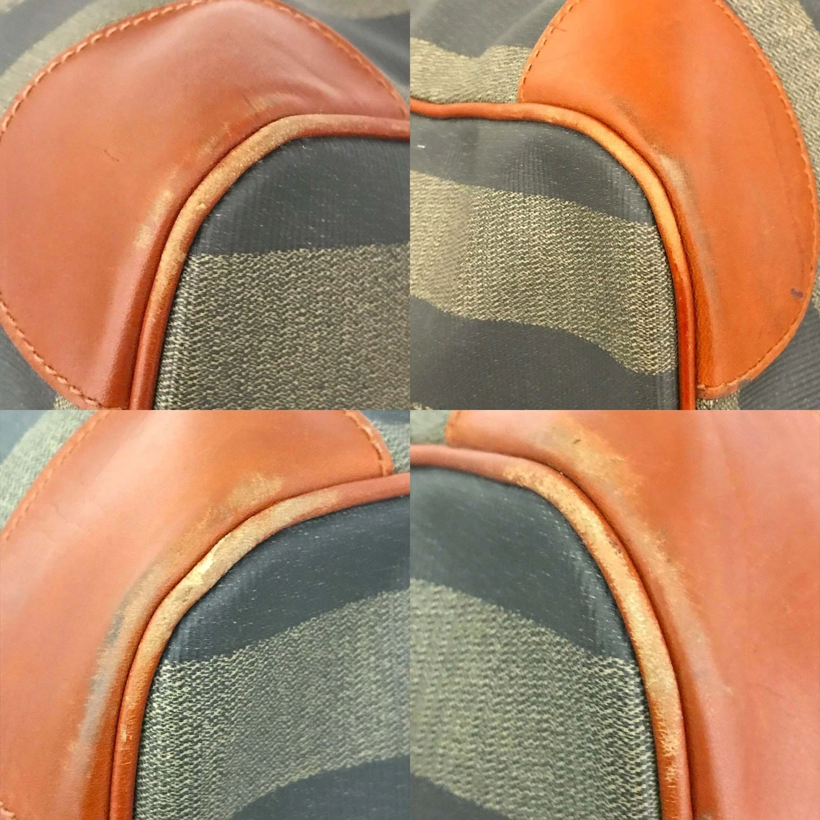 $2500 Fendi Pequin PVC Boston Travel Bag