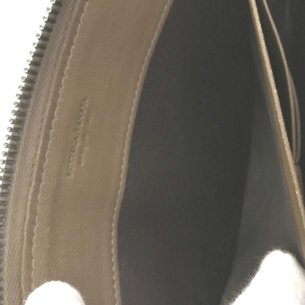 $1100 Bottega Veneta Nappa Intrecciato Zip Around Wallet Ebano Brown 10019331
