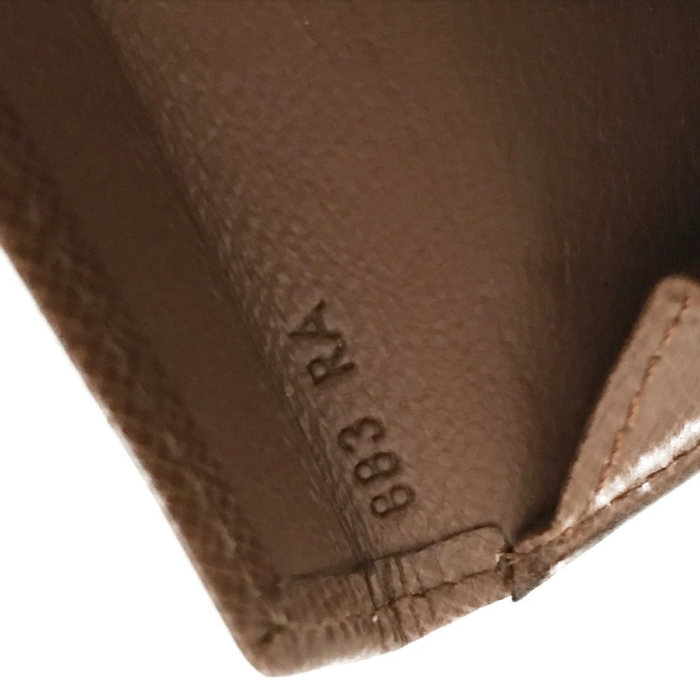 $440 1988 Louis Vuitton Monogram Porte Monnaie Plat Coin Purse Wallet Brown 883RA