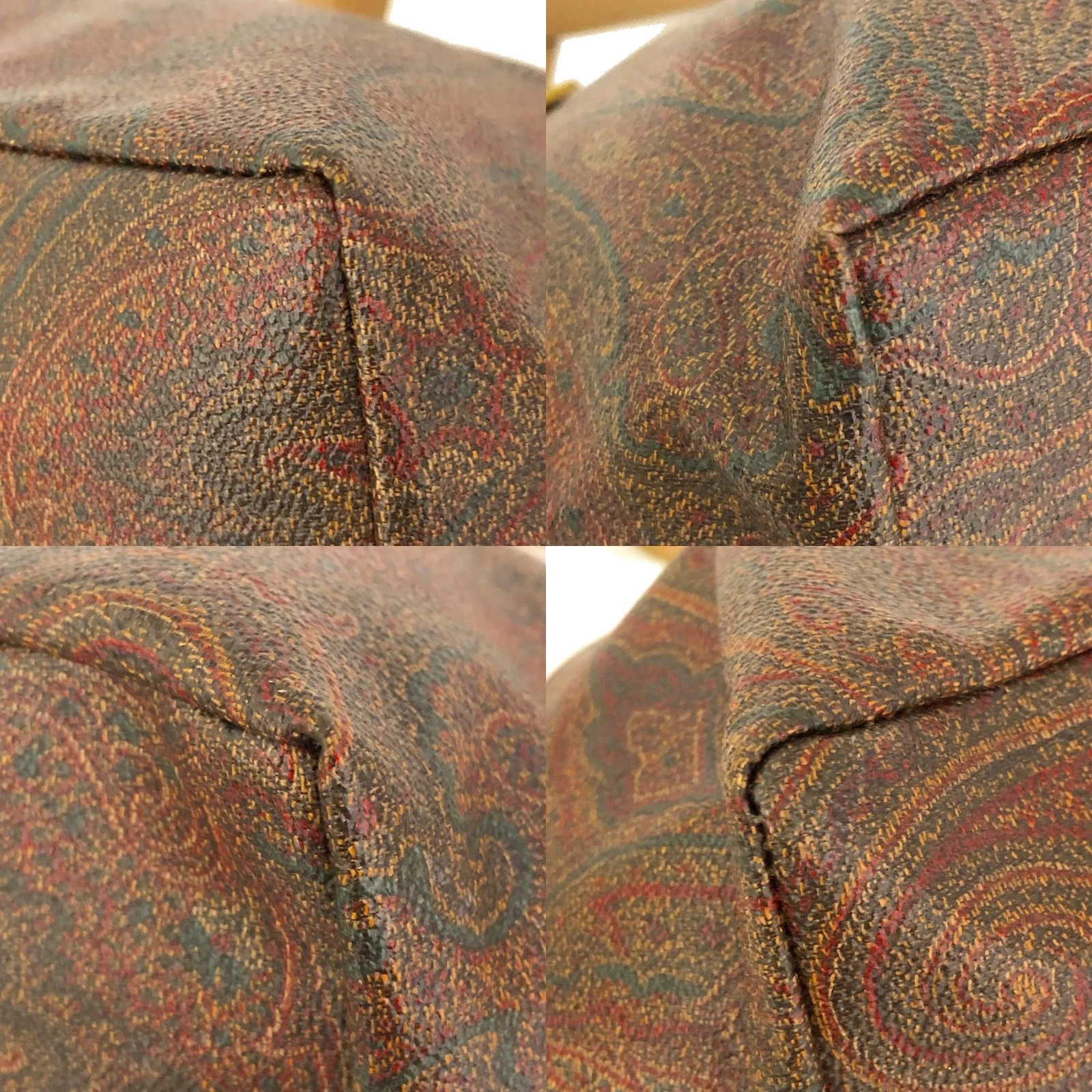 $650 ETRO Paisley PVC Leather Tote Hand Bag MultiColor