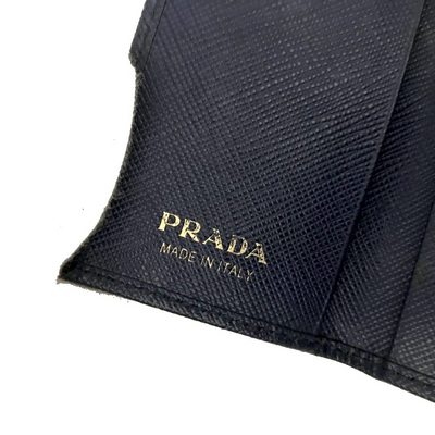 PRADA Saffiano Leather 6 Ring Key Case Blue