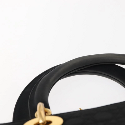 $4900 Christian Dior Nylon Cannage Large Lady Dior Black
