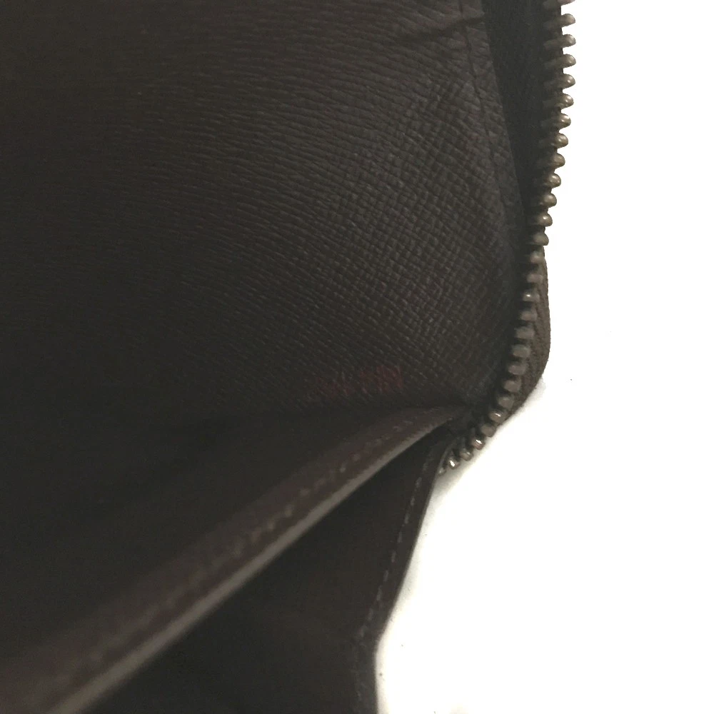 $915 2012 Louis Vuitton Damier Zippy Zip Around Long Wallet Purse Brown MI4182