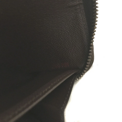$915 2012 Louis Vuitton Damier Zippy Zip Around Long Wallet Purse Brown MI4182