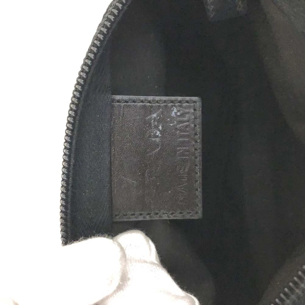 $650 PRADA Logo Plate Nylon Cosmetic Pouch Bag Black