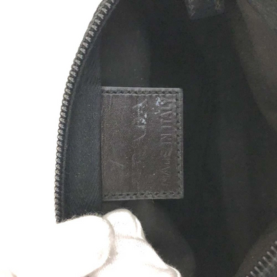 $650 PRADA Logo Plate Nylon Cosmetic Pouch Bag Black