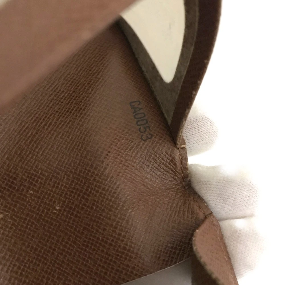 $535 2003 Louis Vuitton Monogram Porte 2 Cartes Vertical Pass Card Case Brown CA0053