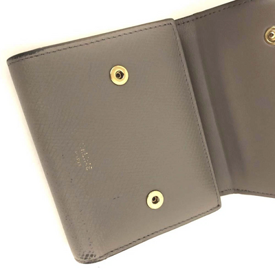 CELINE Logo Leather Trifold Wallet Gray