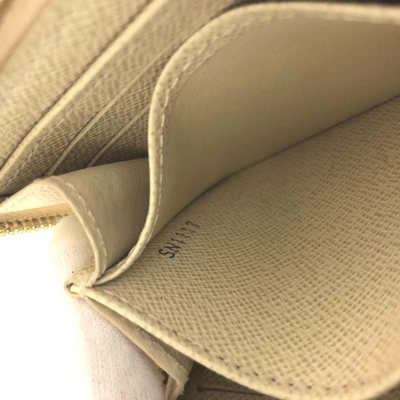 Louis Vuitton Damier Azur Zippy Zip Coin Purse Wallet White SN1117