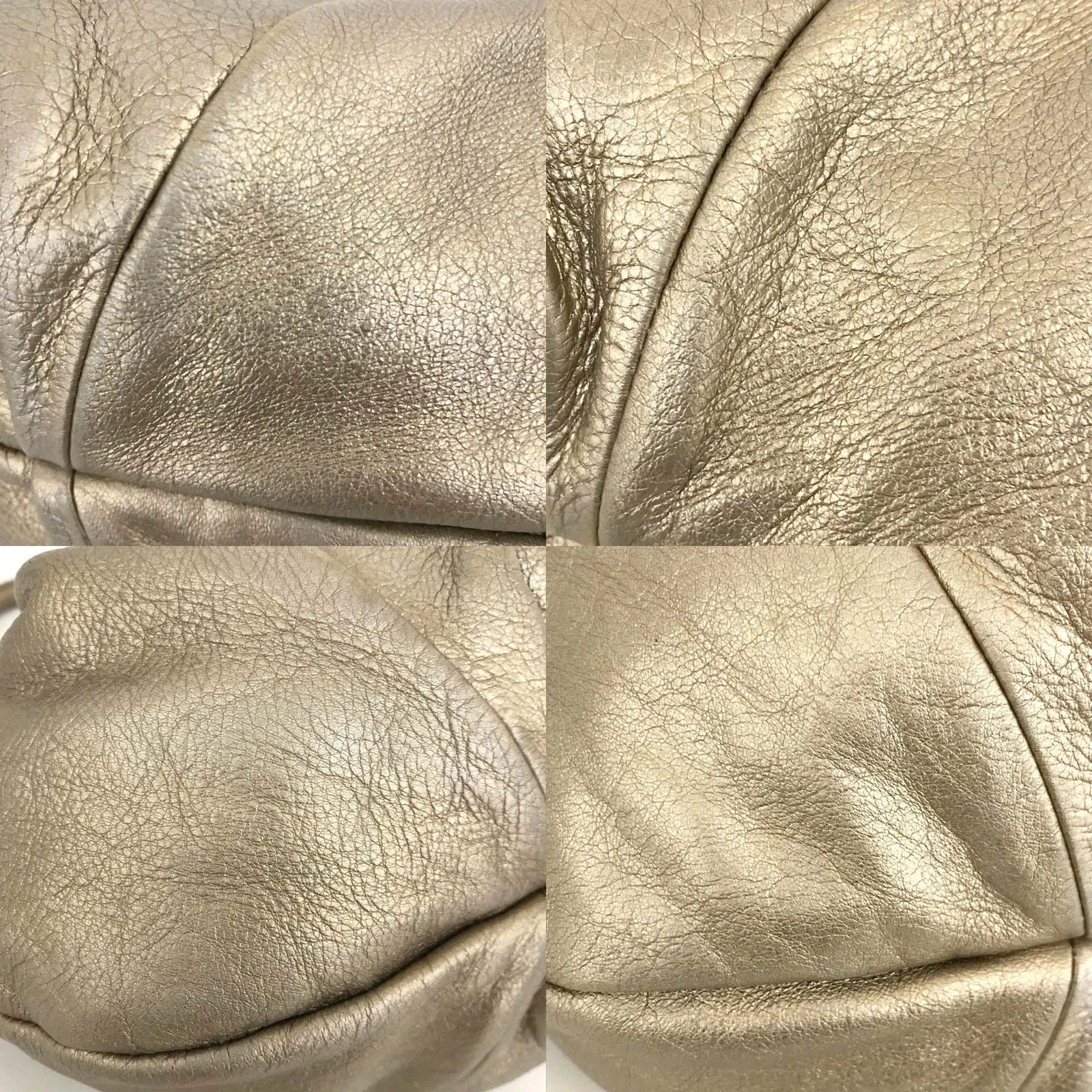 $950 Salvatore Ferragamo Vara Leather Hand Bag Gold