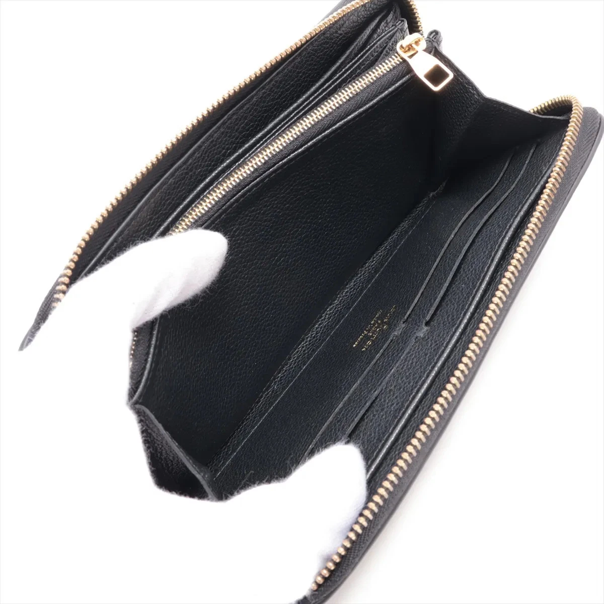 $1170 Louis Vuitton Empreinte Zippy Wallet Black
